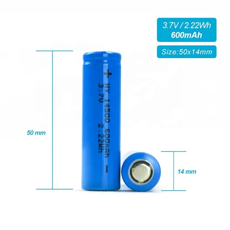 14500 3.7V 600mAh Lithium Battery